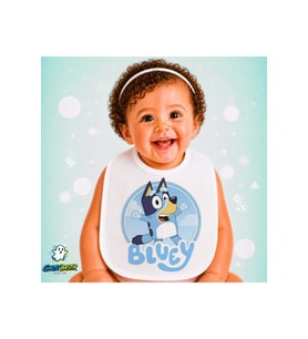Bluey Keten Bebek Mama Önlüğü – Yumuşak, Emici, Yıkanabilir, Özel Tasarım P019