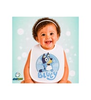 Bluey Keten Bebek Mama Önlüğü – Yumuşak, Emici, Yıkanabilir, Özel Tasarım P019