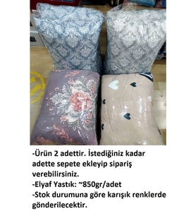2 Adet Standart Elyaf Yastık (850gr) (Çok Renkli)