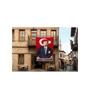İstikbal GöklerdedirAtatürk ve Türk Bayrağı Poster Bayrak Premium Raşel Kumaş 300x450cm ATA36