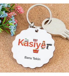İsme Özel Kasiyer Papatya Anahtarlık