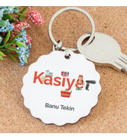 İsme Özel Kasiyer Papatya Anahtarlık