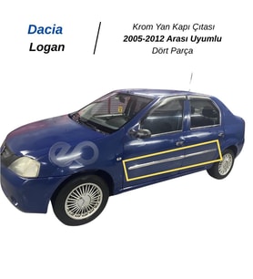 Dacia Logan Krom Yan Kapı Çıtası 4 Kapı 2005-2012 P. Çelik