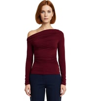 Stil Kadın Büzgü Drape Detaylı Fitted Vücuda Oturan Kollu Esnek Bluz Regular Örme Slim Kalıp