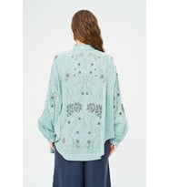 Kadın Yoğun Boncuk Işlemeli Oversize Kimono