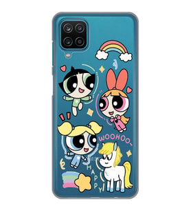 Samsung Galaxy A12/M12 Uyumlu Powerpuff Girls Desenli Şeffaf Telefon Kılıfı