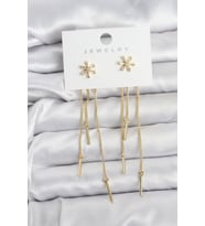 Çiçek Model Gold Pirinç Sallantılı Kadın Küpe 5886 - HPSBYI2229-5291