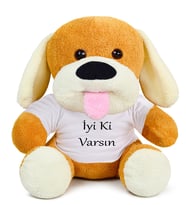 Özgüner 25 cm Kendin Tasarla Tişörtlü Sevimli Pelüş Köpek