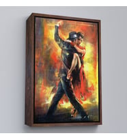 Çerçeveli Tango Yapan Çift Tablosu (Siyah)