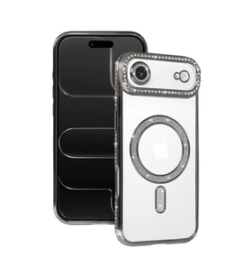 Apple İphone 17 Air Joke Simli Magneticsafe Kılıf - Gümüş
