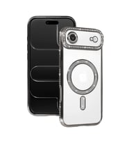 Apple İphone 17 Air Joke Simli Magneticsafe Kılıf - Gümüş