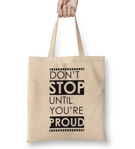 Motivational Quote Don't Stop Bez Çanta Uzun Saplı