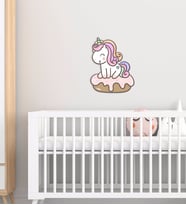 BK Gift Unicorn Tasarımlı Çocuk Odası Ahşap Duvar Süsü-3 (Beyaz)