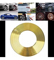 Araç Araba Oto Jant Fitili Metal Görünümlü Lastik Jant Trim Bandı Jant Şeriti 8 Metre Gold