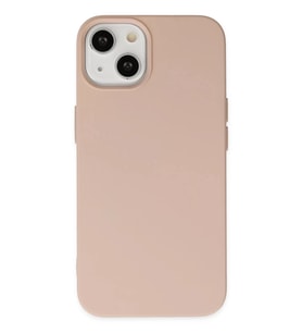 Newface Apple iPhone 14 Plus Kılıf Nano içi Kadife Silikon - Pudra