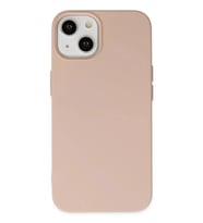 Newface Apple iPhone 14 Plus Kılıf Nano içi Kadife Silikon - Pudra