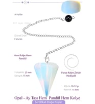 Sertifikalı Opal - Ay Taşı Pandül Sarkaç Hem Pandül - Hem Kolye (Çok Renkli)