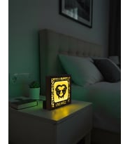 Kişiye Özel Ahşap Gece Lambası  Sevgiyi Aydınlatan Dekoratif Led Işıklı  Kuş ve Kalp Temalı Sarı