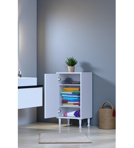 Eliusta Sabir 50 cm 2 Raflı Beyaz Banyo Mutfak Dolabı 3 Bölmeli Çok Amaçlı Dolap 50x75x32,5 cm Düzenleyici