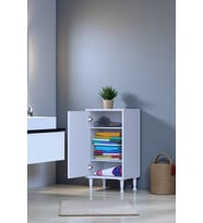 Eliusta Sabir 50 cm 2 Raflı Beyaz Banyo Mutfak Dolabı 3 Bölmeli Çok Amaçlı Dolap 50x75x32,5 cm Düzenleyici