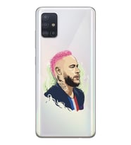 Samsung Galaxy A51 Uyumlu Neymar Tasarımlı Şeffaf Telefon Kılıfı