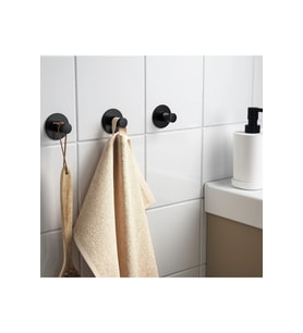Kendinden Yapışkanlı Askı Seti Duvar Askısı Banyo Havlu Askısı Siyah