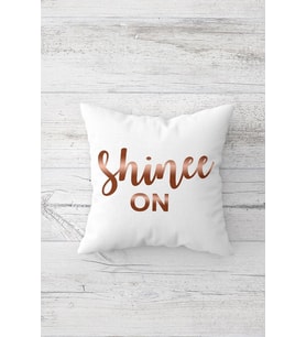 Shine Onn Yazılı Çift Tarafı Baskılı Gizli Fermuarlı Yastık Kılıfı Kırlent Koltuk Yastık Kılıfı (Beyaz)