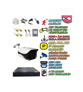 XMPro 1 KAMERALI İNSAN ARAÇ YÜZ ALGILAYAN 36 IR LEDLİ METAL KASA GÜVENLİK KAMERA SETİ