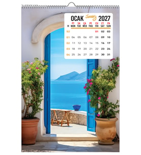 2027 DENİZ MANZARASI KONSEPTLİ DUVAR TAKVİMİ 33X48 cm