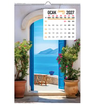 2027 DENİZ MANZARASI KONSEPTLİ DUVAR TAKVİMİ 33X48 cm