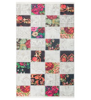 Bespoky Eberndorf Mavi Patchwork Pamuklu El Dokuması Alan Halısı