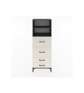 Hyperion Dolap 2 Raflı 4 Çekmeceli 60x44x163 Antrasit-Aytaşı