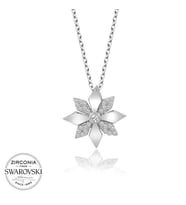 Swarovski Taşlı Gümüş Çiçek Bayan Kolye