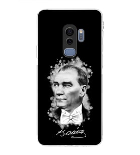 Samsung Galaxy S9 Plus Uyumlu Kamera Korumalı Kapak Atatürk Tasarımlı  Şeffaf Kılıf