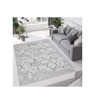 Rovigo Home Dijital Baskı Yıkanabilir Kaymaz Taban Salon Halısı  RVG0672 (Gri)