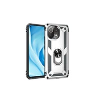 Xiaomi Mi 11 Lite Kılıf Sofya Yüzüklü Silikon Kapak - Gümüş