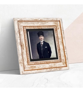 Stone Atatürk Taş Duvar Tablosu - Çerçeveli Taş Tablo - Dekoratif Duvar Sanatı - Modern Ev ve Ofis Duvar Dekoru T1-133