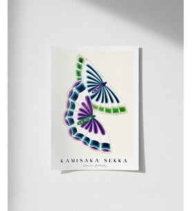 Çerçevesiz Poster Kamisaka Sekka İki Japon Kelebeği