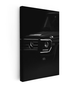 Kanvas Tablo Siyah Mercedes G Serisi Ön Far Ve Izgara Mercedes Tablosu Ev Ofis Duvar Dekoru