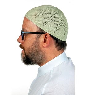 Berra Çelik Örme Dantel Namaz Takkesi F.Yeşili 1 Adet