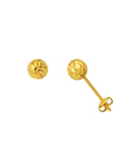22 Ayar Buzul Altın Top Küpe 6 mm.