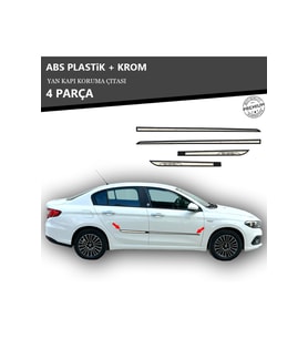 FIAT EGEA SEDAN - HB - SW YAN KAPI KORUMA ÇITASI PLASTİK + KROM