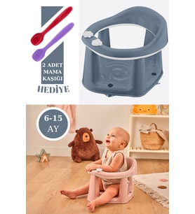 Vakumlu Bebek Banyo & Mama Oturağı + Silicolife 2 Adet Silikon Mama Kaşığı