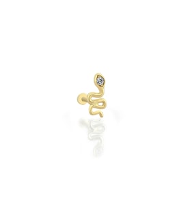 14 Ayar Altın Taşlı Travi Tragus Küpe
