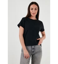 Levi's Kadın Pamuklu Regular Fit Bisiklet Yaka T-Shirt - A9401 (Siyah)