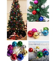 6’lI Yılbaşı Çam Ağacı Süsü Renkli – 4 cm Parlak Karışık Renk Top Süsler Noel Çam Ağacı Süsü