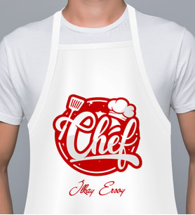 Kişiye Özel Aşçı & Chef Temalı Unisex Mutfak Önlüğü