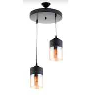 RİOLİGHT İKİLİ CAMLI SARKIT AVİZE ÇAP: 30CM (Siyah)