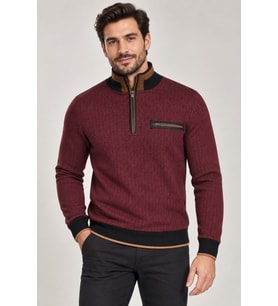 Dewberry Erkek Pamuklu Sweatshirt Desenli Bordo 9039 Günlük Üst Giyim, Hafta Sonu Kombini, Seyahat Gardırobu