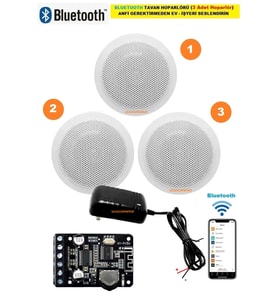 Bluetooth Özellikli Tavan Hoparlör Seti (Anfi Kullanmadan Ev-Işyerini Seslendirin)